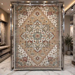 سجاد اريا بوهيمي تركي 9987A كريم بيج مقاس 150*220 سم سجادة مجالس مودرن