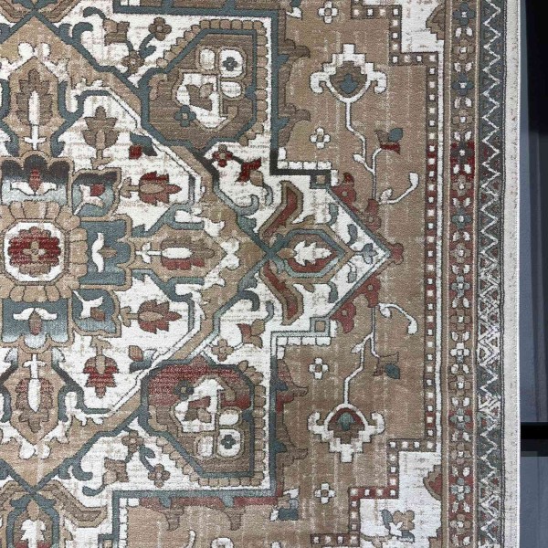 سجاد اريا بوهيمي تركي 9987A كريم بيج مقاس 250*350 سم سجادة مجلس الشيوخ