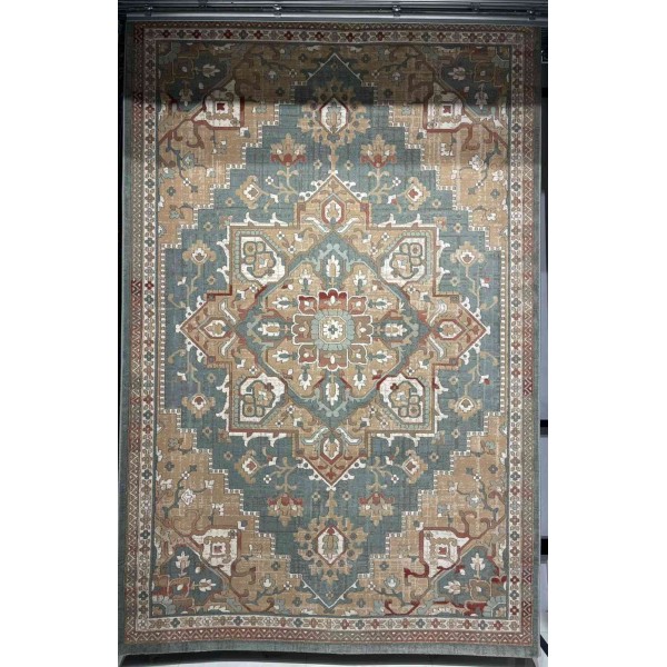 سجاد اريا بوهيمي تركي 9987A اخضر بيج مقاس 150*220 سم سجادة مجالس مودرن