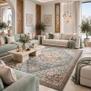 Aria Bohemian Turkish Carpet 9987A Light green 400x600 cm Royal Majlis Carpet