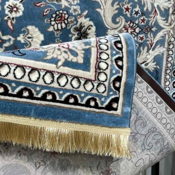 سجاد تركي حرير N232A سماوي مقاس 250*350