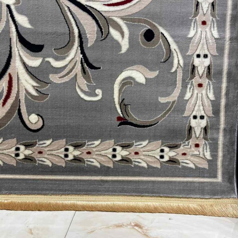 سجاد تركي حرير EH94A رصاصي مقاس 150*220