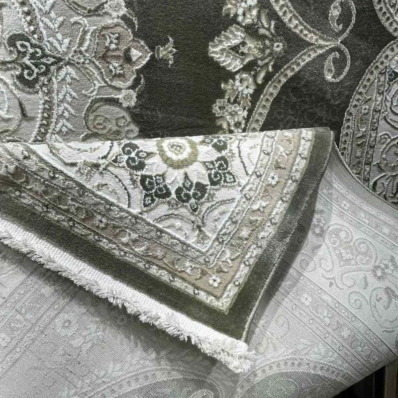 سجاد تركي قوقاز 01013E اخضر مقاس 100*300