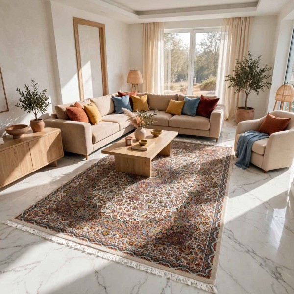 سجاد كرمان تركي HW45A كريم مقاس 300*400