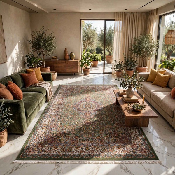 سجاد كرمان تركي HW45A اخضر مقاس 80*150