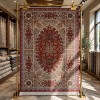 KERMAN Turkish Rug HW47A Sky red cream Size 150*220