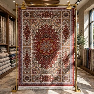 KERMAN Turkish Rug HW47A Sky red cream Size 150*220