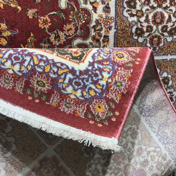 KERMAN Turkish Rug HW47A Sky red cream Size 150*220