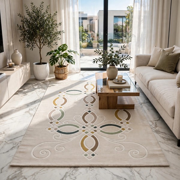 Hiba Turkish Lydia N0516A CREAM GREEN Rug Size 150*220