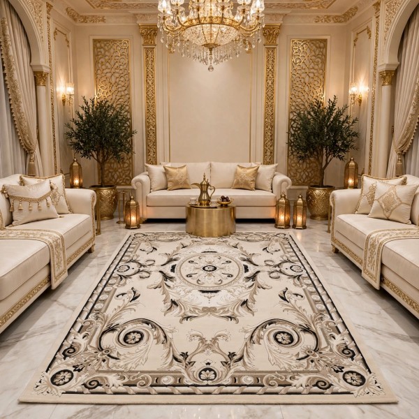 سجاد الهبه تركي ليديا N0332C كريم مقاس 150*220