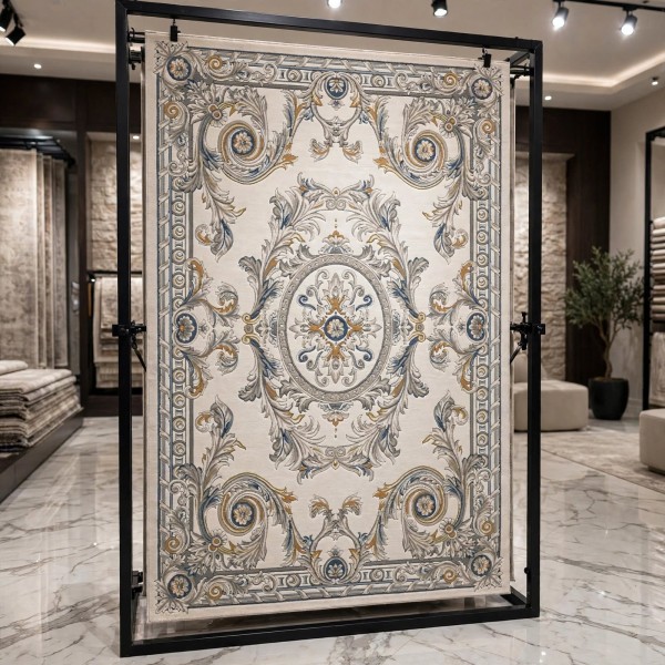 سجاد الهبه تركي ليديا N0332C ابيض سماوي مقاس 300*400