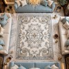 سجاد الهبه تركي ليديا N0332C ابيض سماوي مقاس 300*400