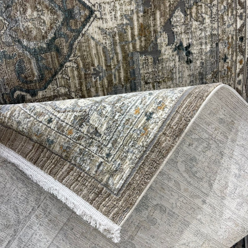 سجاد بوهيمي تركي مراكش F0560A بيج ابيض مقاس 120*170