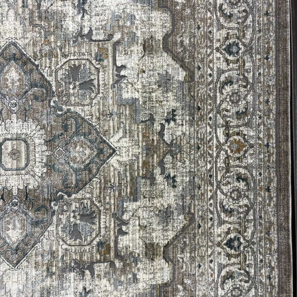 سجاد بوهيمي تركي مراكش F0560A بيج ابيض مقاس 120*170