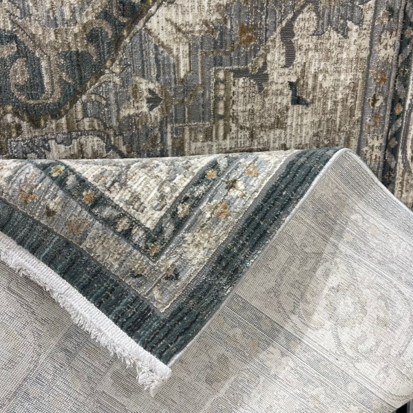 سجاد بوهيمي تركي مراكش F0560A سماوي ابيض مقاس 200*300