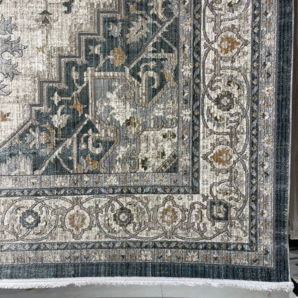 سجاد بوهيمي تركي مراكش F0560A سماوي ابيض مقاس 200*300