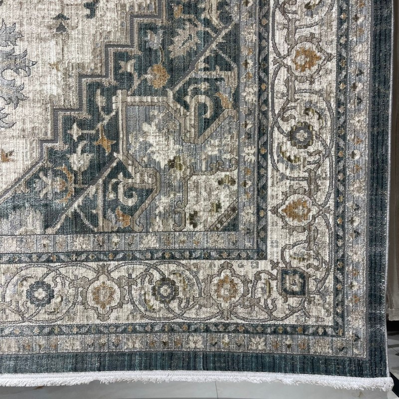 Turkish Bohemian Marrakech Rug F0560A blue white Size 150*220