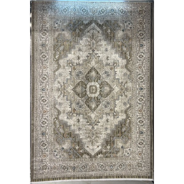 سجاد بوهيمي تركي مراكش F0560A اخضر ابيض مقاس 120*170