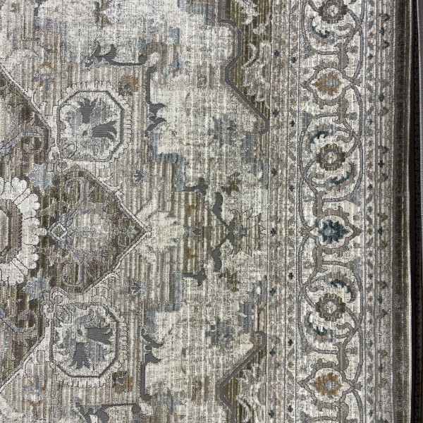 سجاد بوهيمي تركي مراكش F0560A اخضر ابيض مقاس 120*170