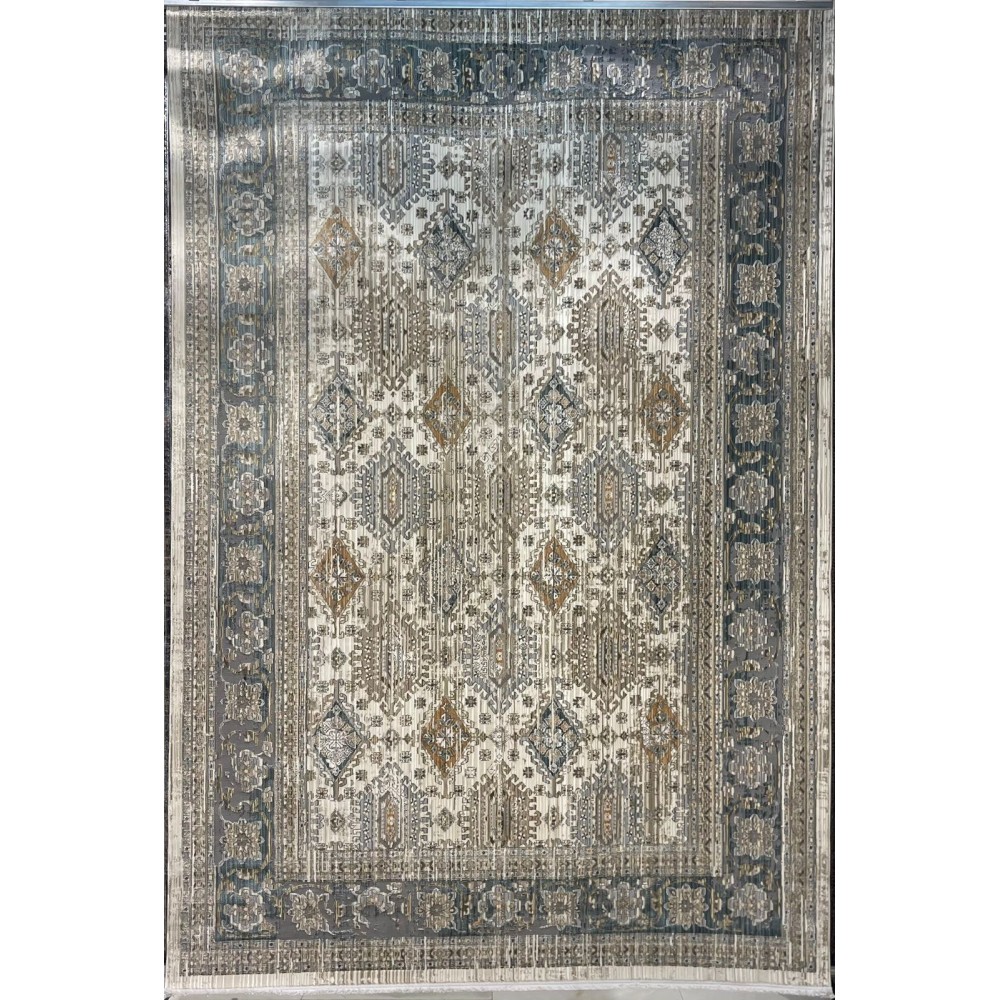 سجاد بوهيمي تركي مراكش X0744D ابيض سماوي مقاس 250*350