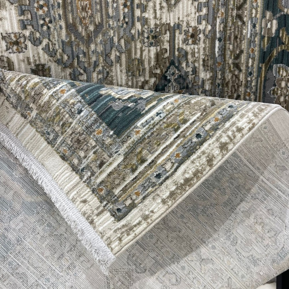 سجاد بوهيمي تركي مراكش X0744D ابيض سماوي مقاس 250*350