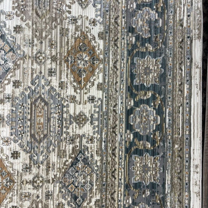 Turkish Bohemian Marrakech Rug X0744D white blue Size 150*220