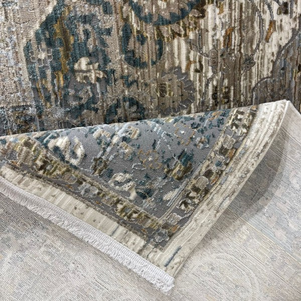 سجاد بوهيمي تركي مراكش X0750A ابيض رصاصي مقاس 150*220