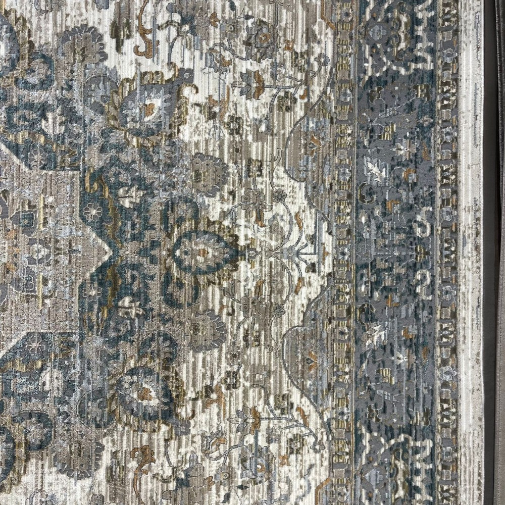 سجاد بوهيمي تركي مراكش X0750A ابيض رصاصي مقاس 120*170