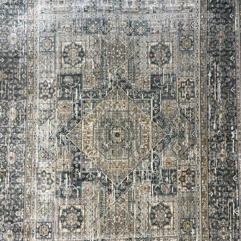 Turkish Bohemian Marrakech Rug X0752A white blue Size 100*300