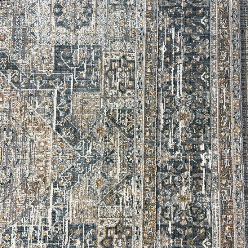 Turkish Bohemian Marrakech Rug X0752A white blue Size 100*300