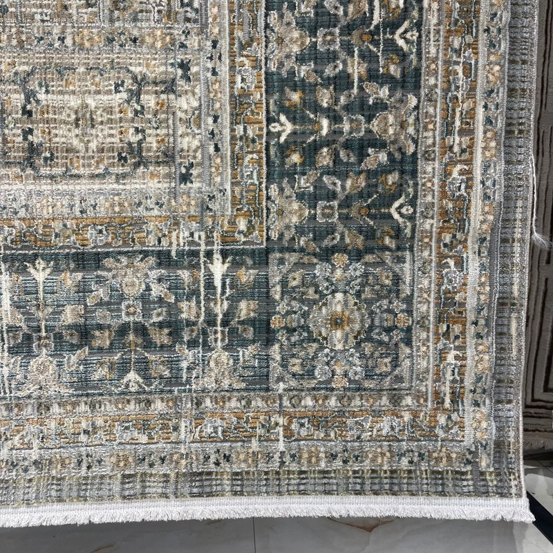 Turkish Bohemian Marrakech Rug X0752A white blue Size 100*300