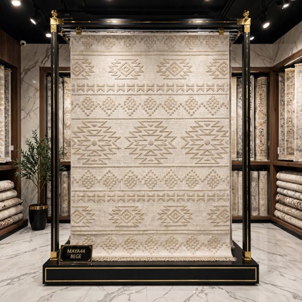 سجاد خيش مايا HD44A بيج مقاس 150*220