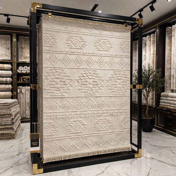 سجاد خيش مايا HD44A كريم مقاس 300*400