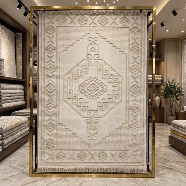 سجاد خيش مايا HD57A بيج مقاس 80*150