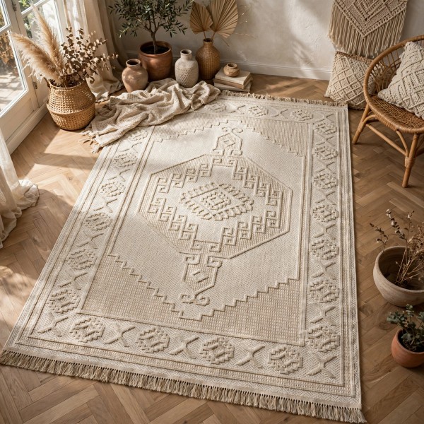 سجاد خيش مايا HD57A كريم مقاس 250*350