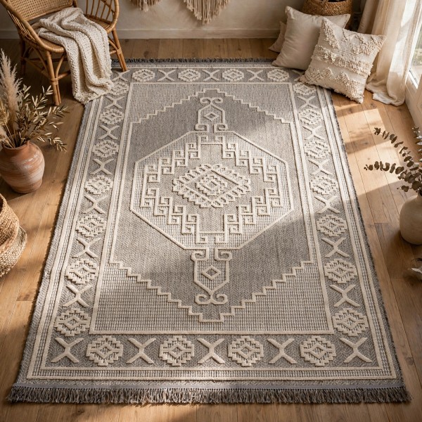 سجاد خيش مايا HD57A رصاصي فاتح مقاس 50*80