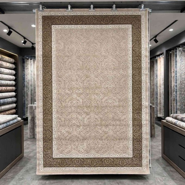 سجاد تركي ميلاس 9761B بيج كريم مقاس 150*230