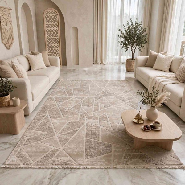 سجاد تركي ميلاس 9902A بيج كريم مقاس 100*200