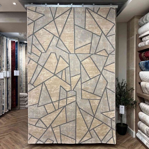 سجاد تركي ميلاس 9902A رصاصي كريم مقاس 250*350
