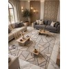 سجاد تركي ميلاس 9902A رصاصي كريم مقاس 250*350