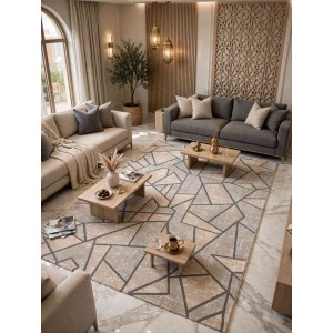سجاد تركي ميلاس 9902A رصاصي كريم مقاس 250*350