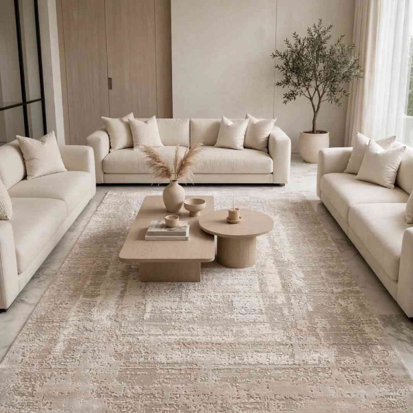 MILAS Turkish rug 9295C BEIGE cream size 100*300