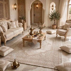 سجاد تركي ميلاس 9298E بيج كريم مقاس 250*350