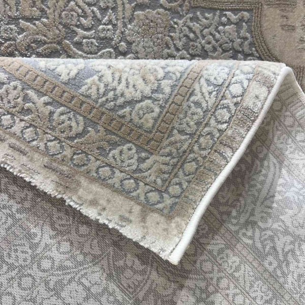 سجاد تركي ميلاس 9298E رصاصي كريم مقاس 50*80