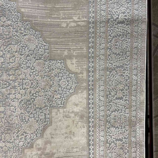 سجاد تركي ميلاس 9298E رصاصي كريم مقاس 50*80
