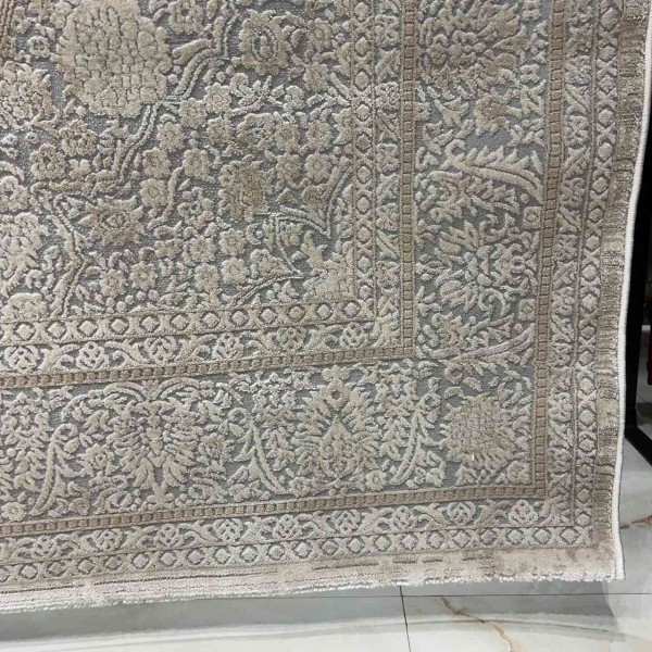 سجاد تركي ميلاس 9298E رصاصي كريم مقاس 50*80
