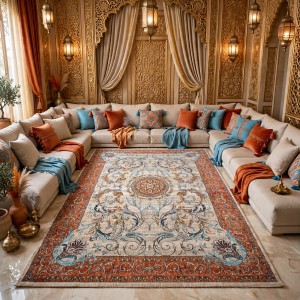 Turkish Bohemian RADA Rug KR12C CREAM PINK Size 80*150