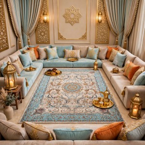 Turkish Bohemian RADA Rug KR12C CREAM TURQUOIS Size 200*300