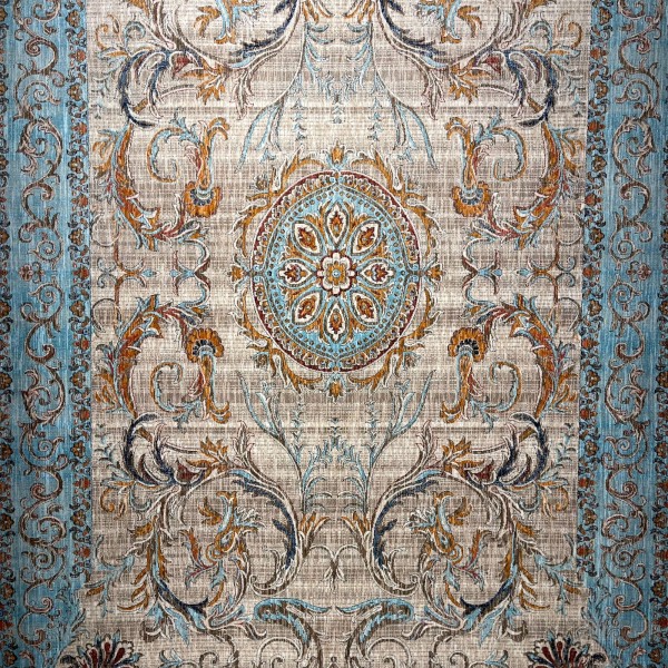 سجاد بوهيمي تركي رادا KR12C كريم تركواز مقاس 250*350