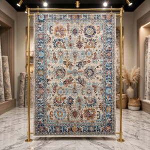 Turkish Bohemian RADA Rug KP78A CREAM Dark BLUE Size 200*300